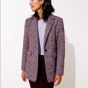 Loft burgundy tweed blazer